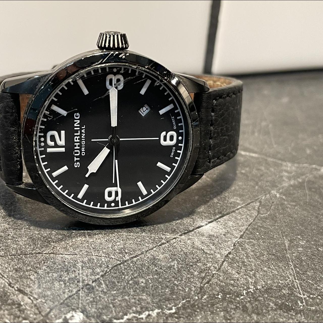 Men’s Black Stuhrling Watch New Battery Cool... Depop