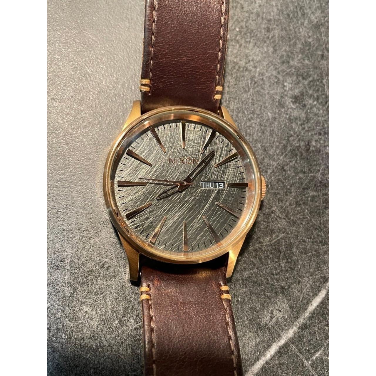 Nixon Never Be Late Sentry SS Gold Tone Watch with Depop