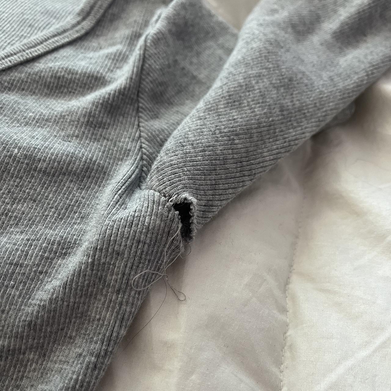 brandy melville grey button up long sleeve there’s... - Depop