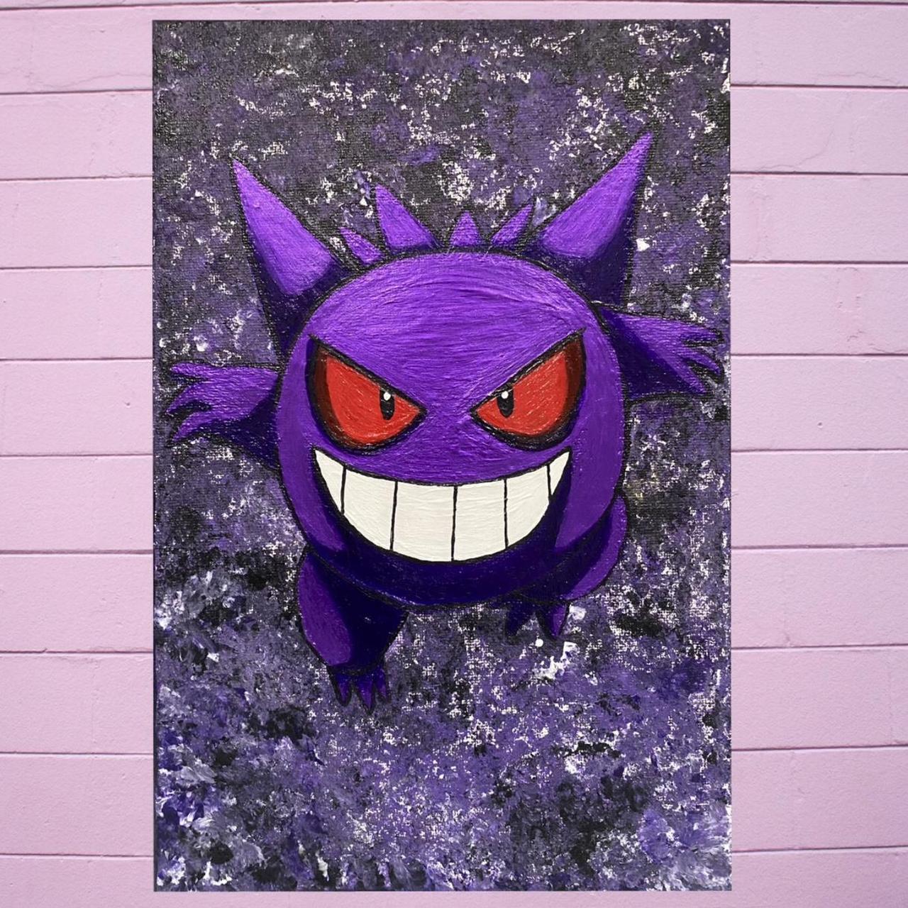 Original painting of Gengar Pokémon using acrylic - Depop