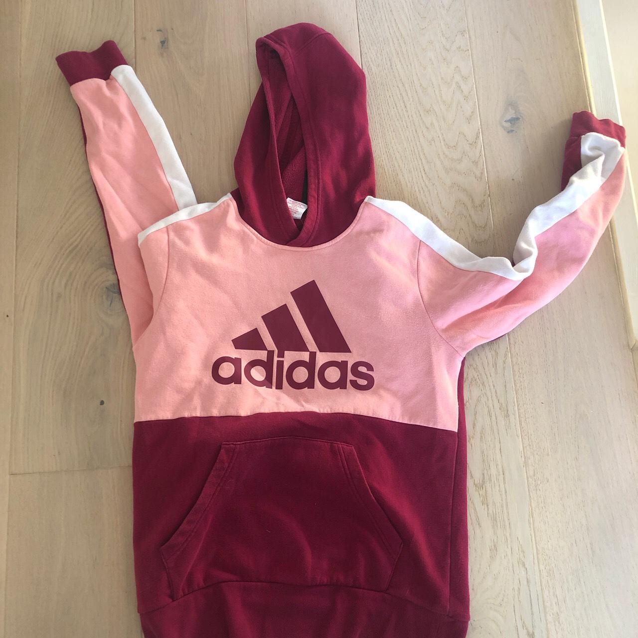 Large Light And Dark Pink Adidas Hoodie Barely Depop 8110