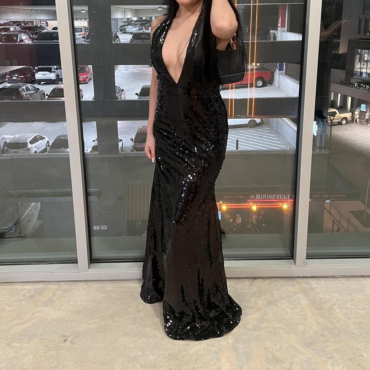 black sequin fashion nova prom dress Depop
