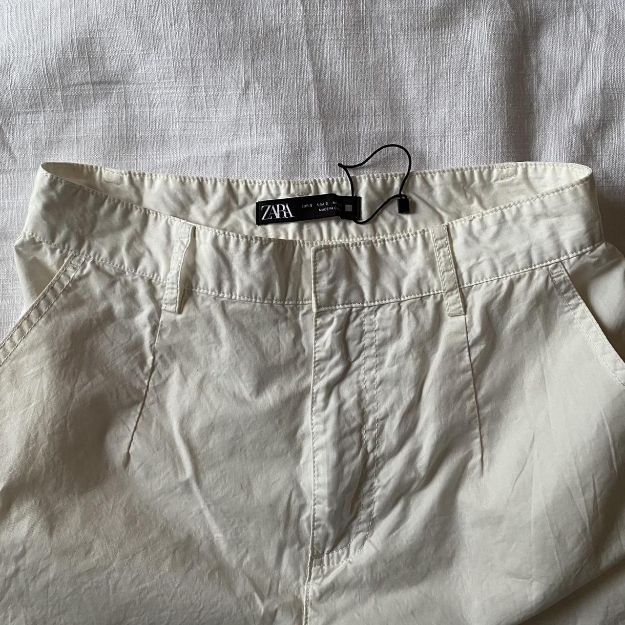 Zara white cargo pants No stains, never worn just... - Depop