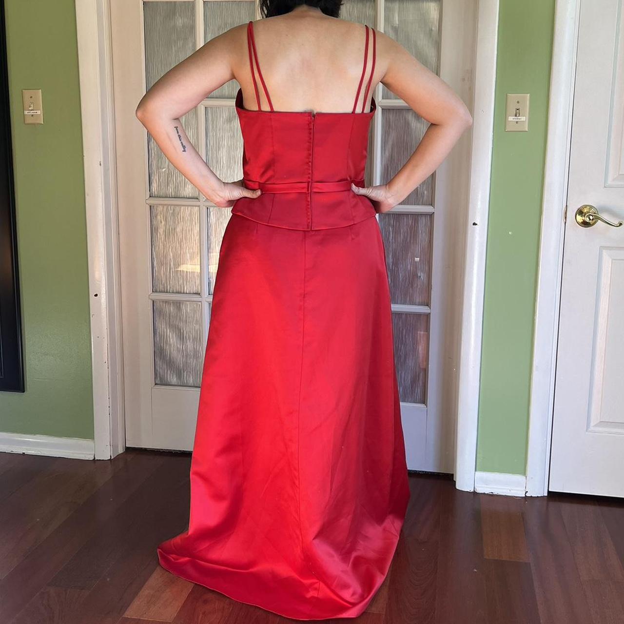 No. 51 - Alfred Angelo Classic cherry red satin... - Depop