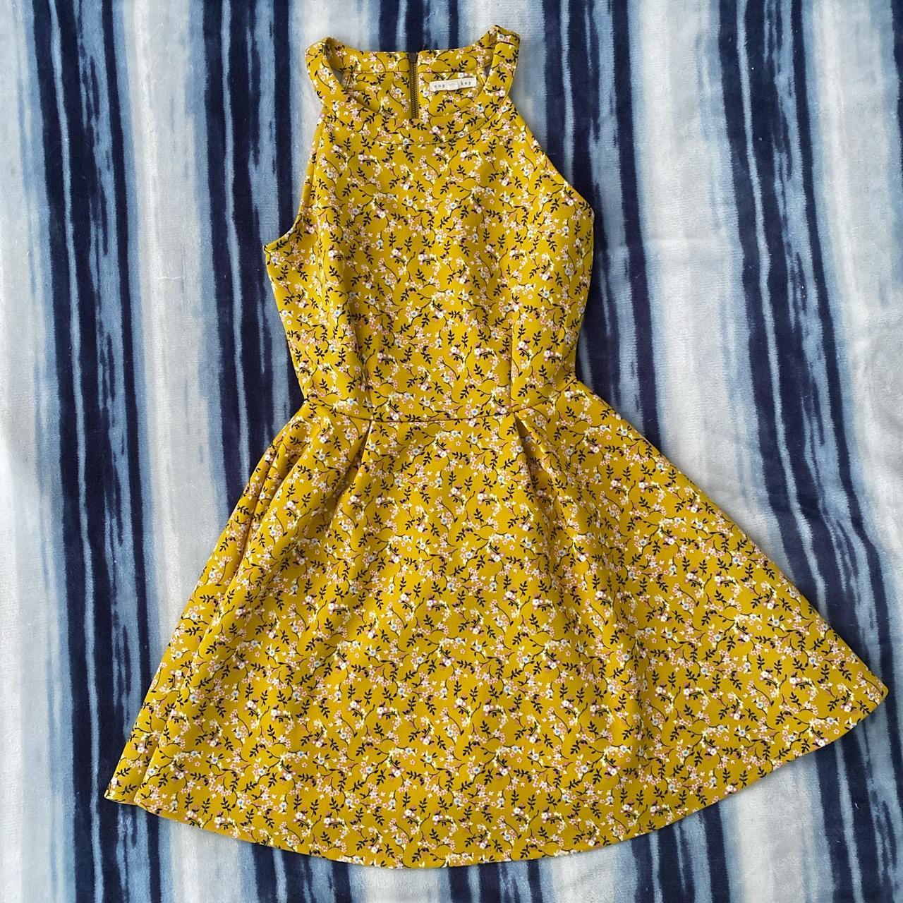 Copper Key Women's Yellow Dress Depop