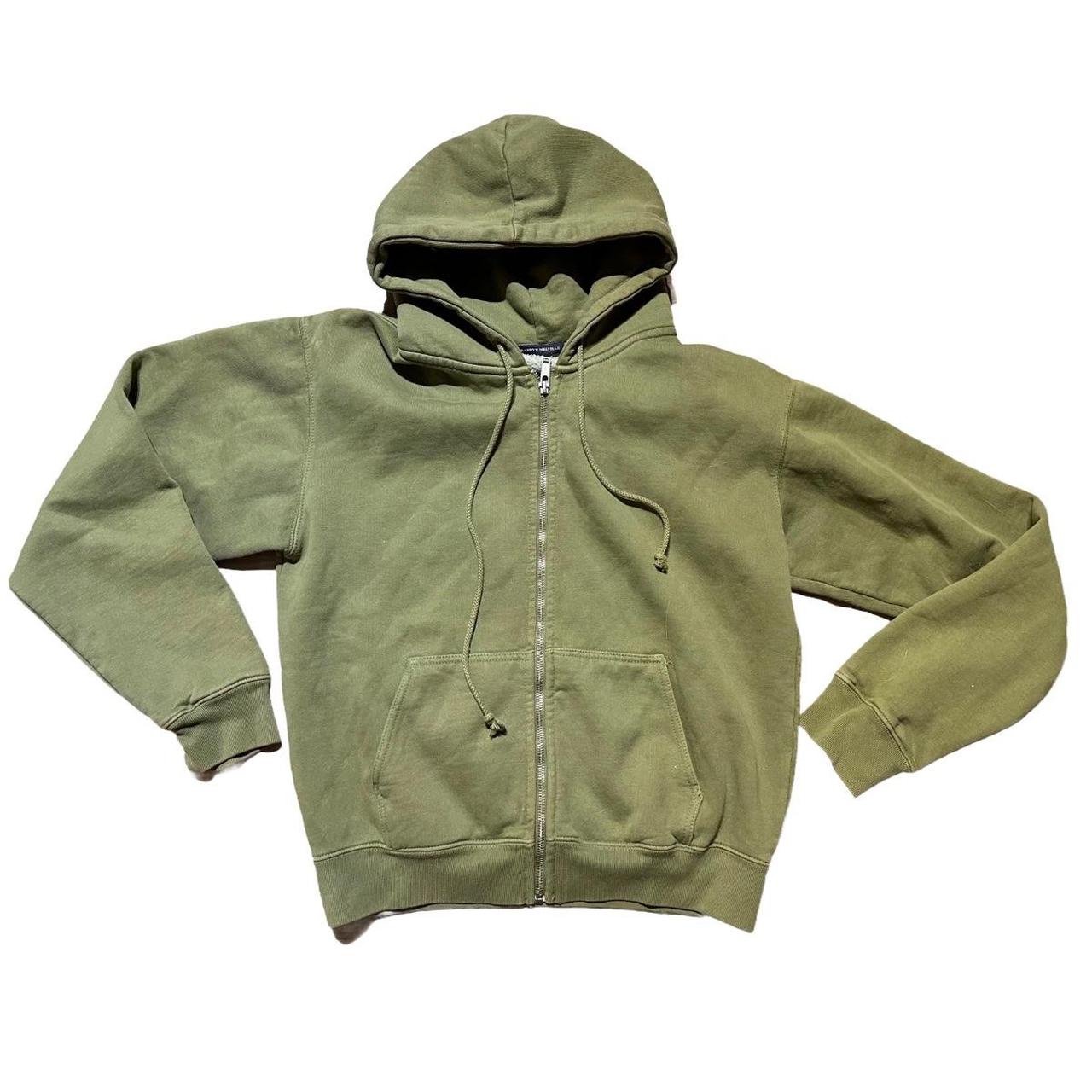 Brandy Melville green zip up hoodie Depop
