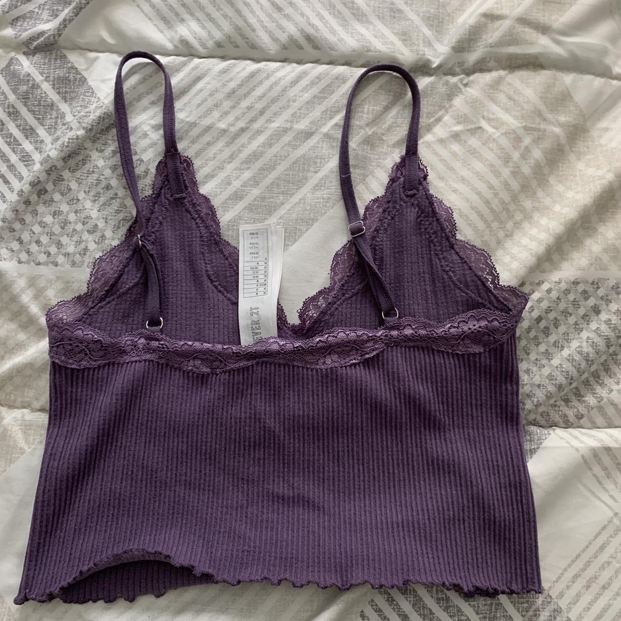 Forever 21 Lace Crop top Free shipping Purple Stretchy - Depop