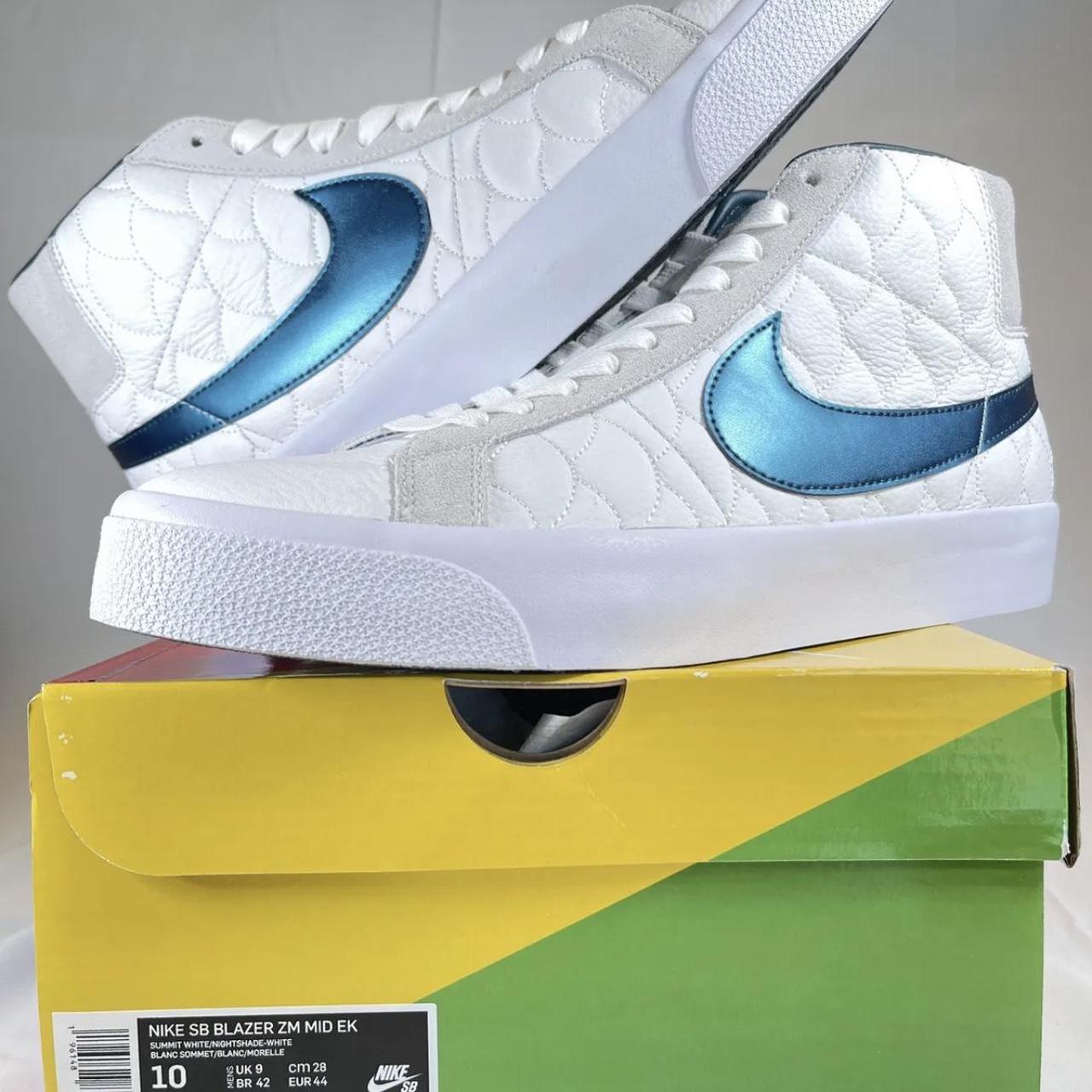 Size 10 - Nike Zoom Blazer Mid SB White Nightshade... - Depop