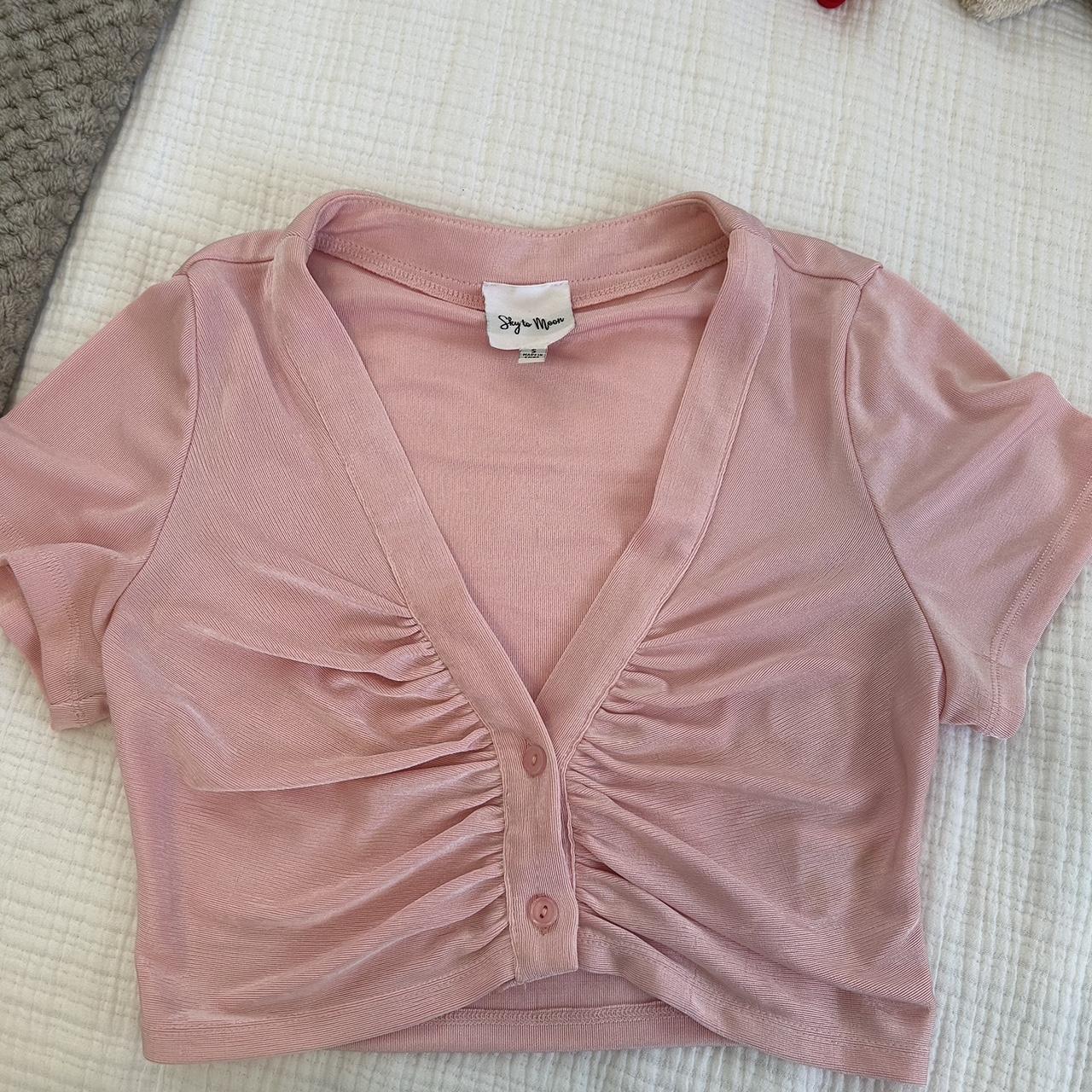 Isabelles Cabinet: Baby Pink Crop Top -can button up... - Depop