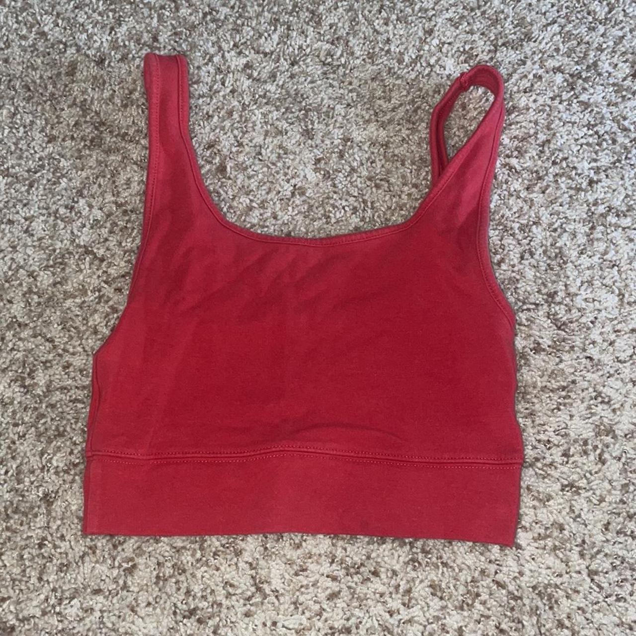 American Eagle Women's Red Crop-top | Depop