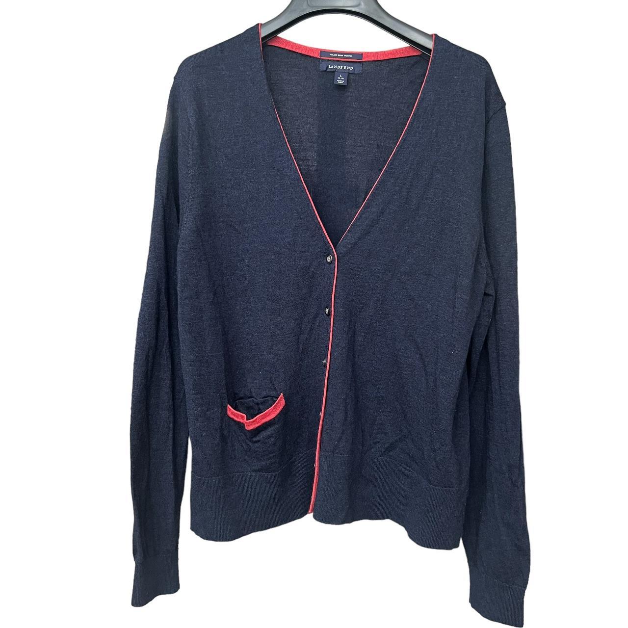 Lands end navy cardigan best sale