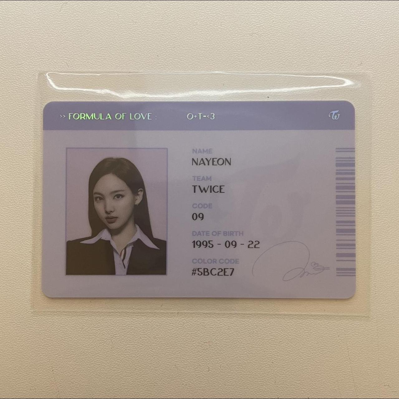 ~ Twice nayeon formula of love ID card ⚠️‼️PLEASE... - Depop