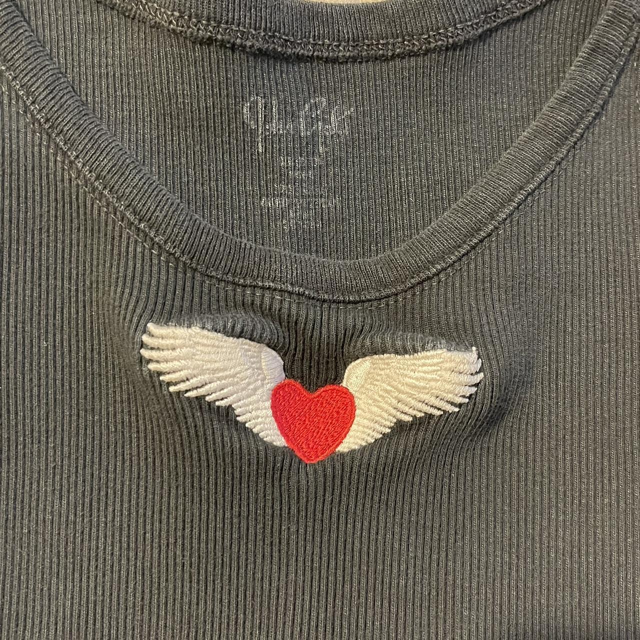 Brandy Melville tank top heart with wings - Depop