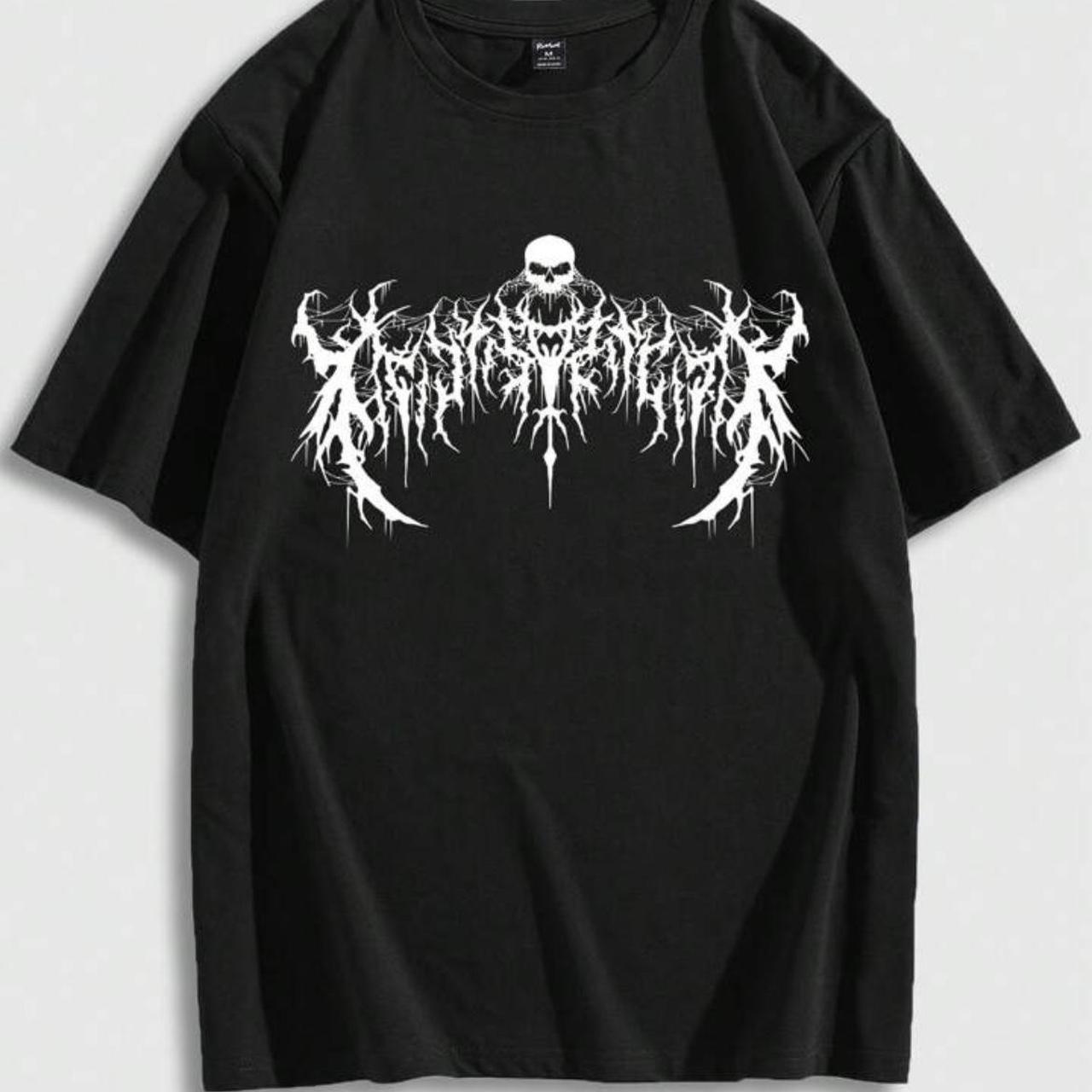 Brand new Gothic skull T-shirt White and black... - Depop