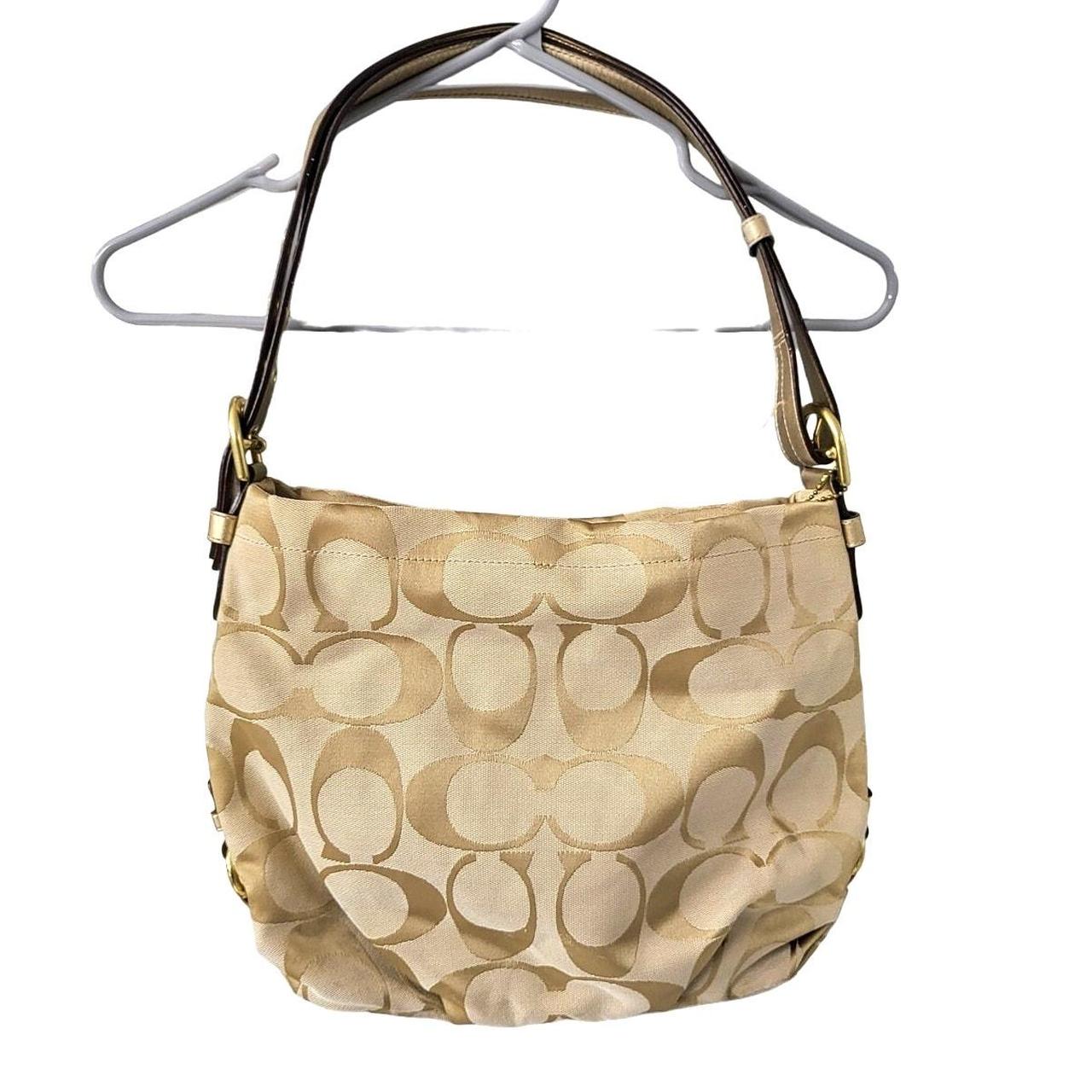 Coach Signature Beige/Gold Hobo/Shoulder Bag... | Depop 