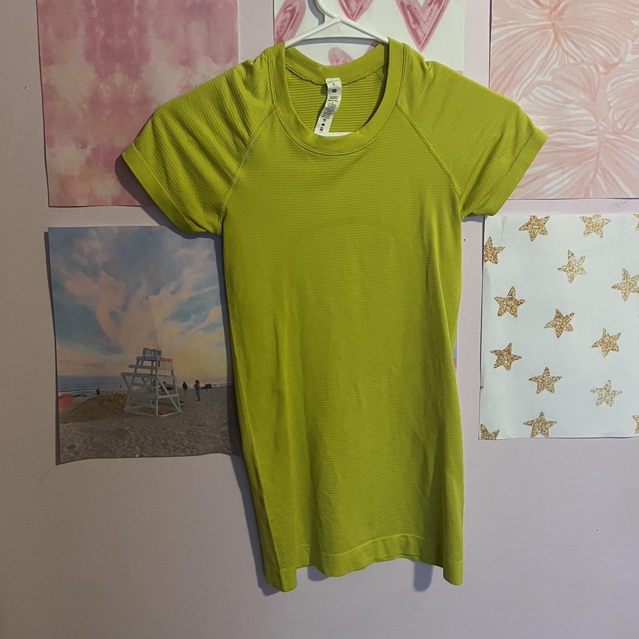 lululemon yellow shirt swiftly highlighter... Depop