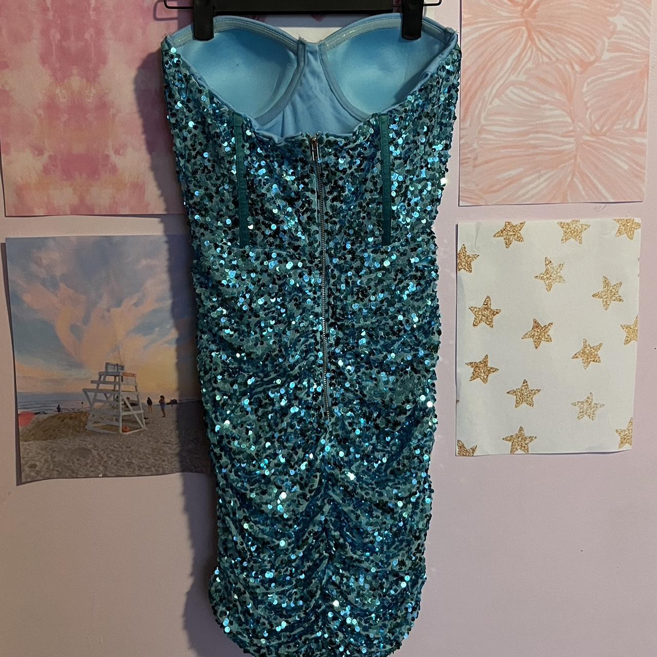 hello molly blue hoco dress sparkly size xs but... Depop