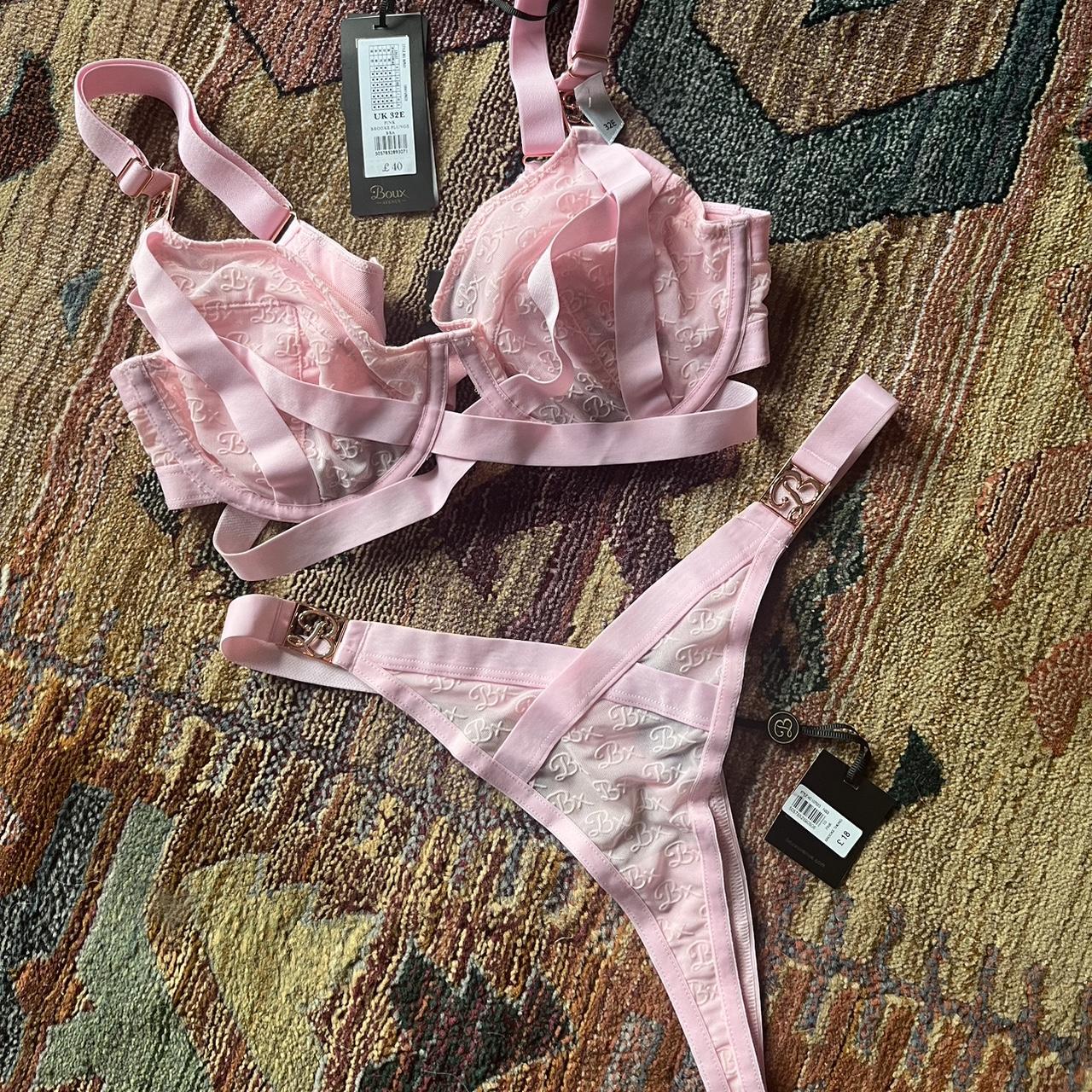 Boux Avenue Pink Bra And Thong Set Brand New With Depop