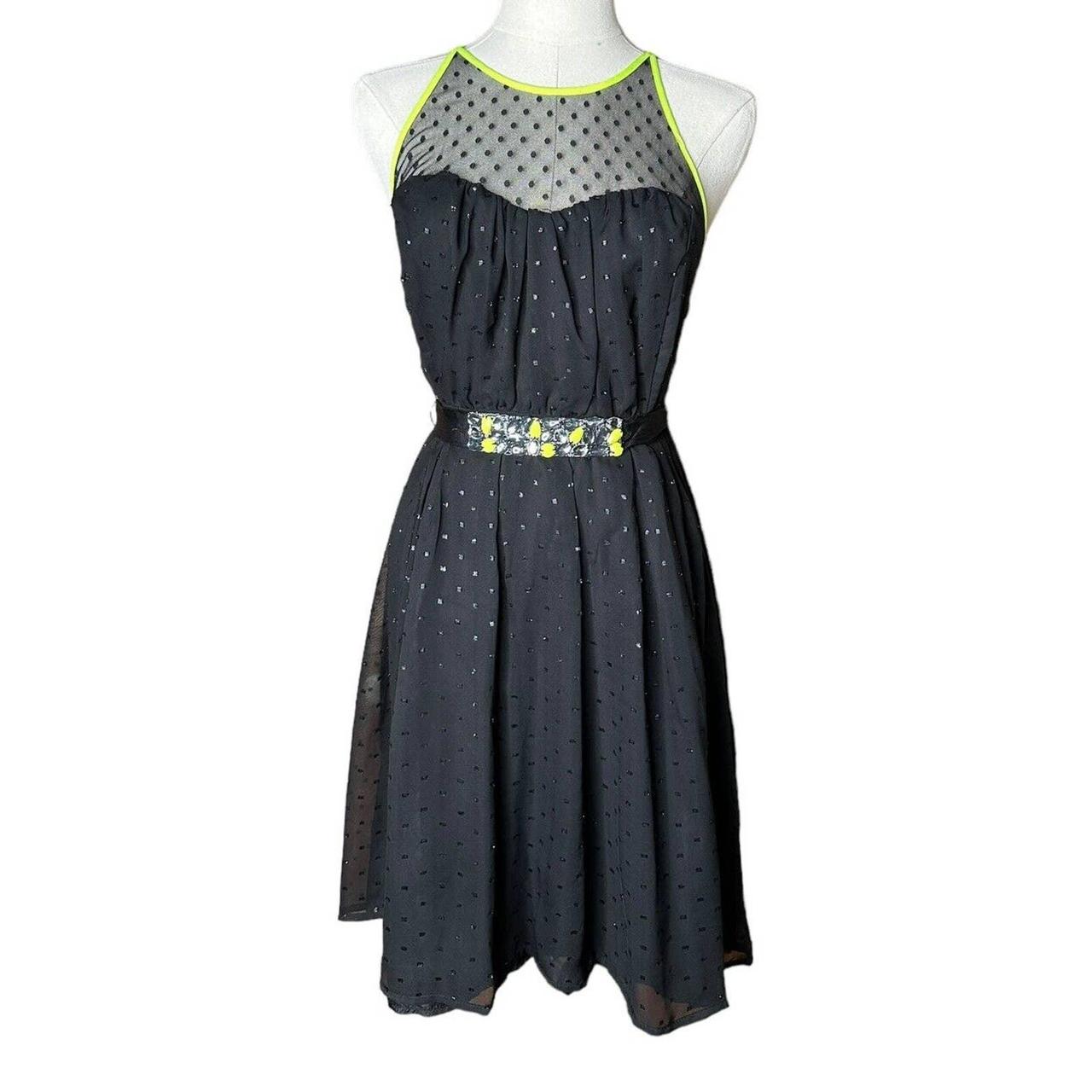 Junior s Princess Vera Wang Black Polka Dot Neon