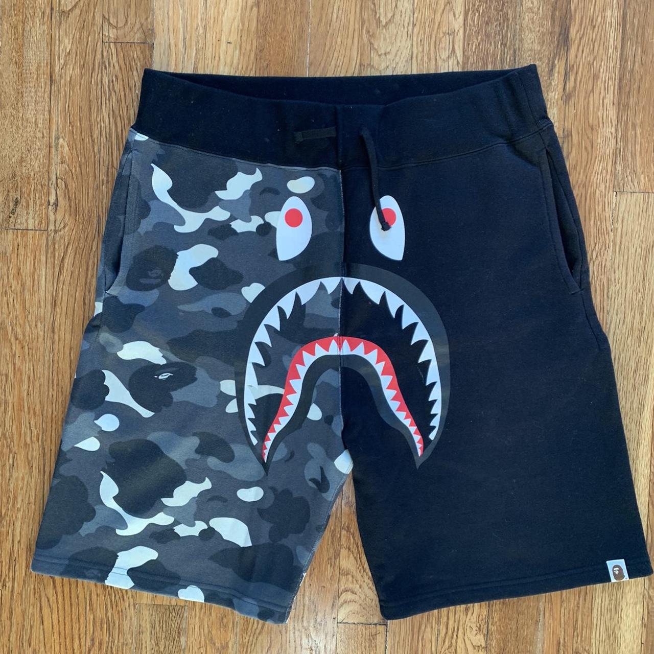 Bape shark sweat shorts half camo glow in the dark