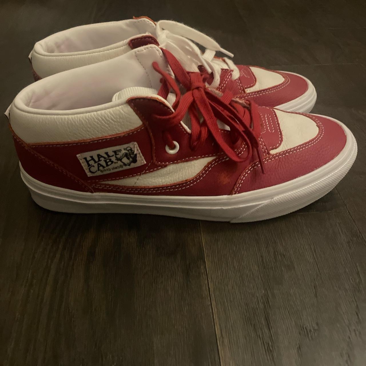 Red and white Halfcabs Size 8.5 in Men’s Basically... - Depop