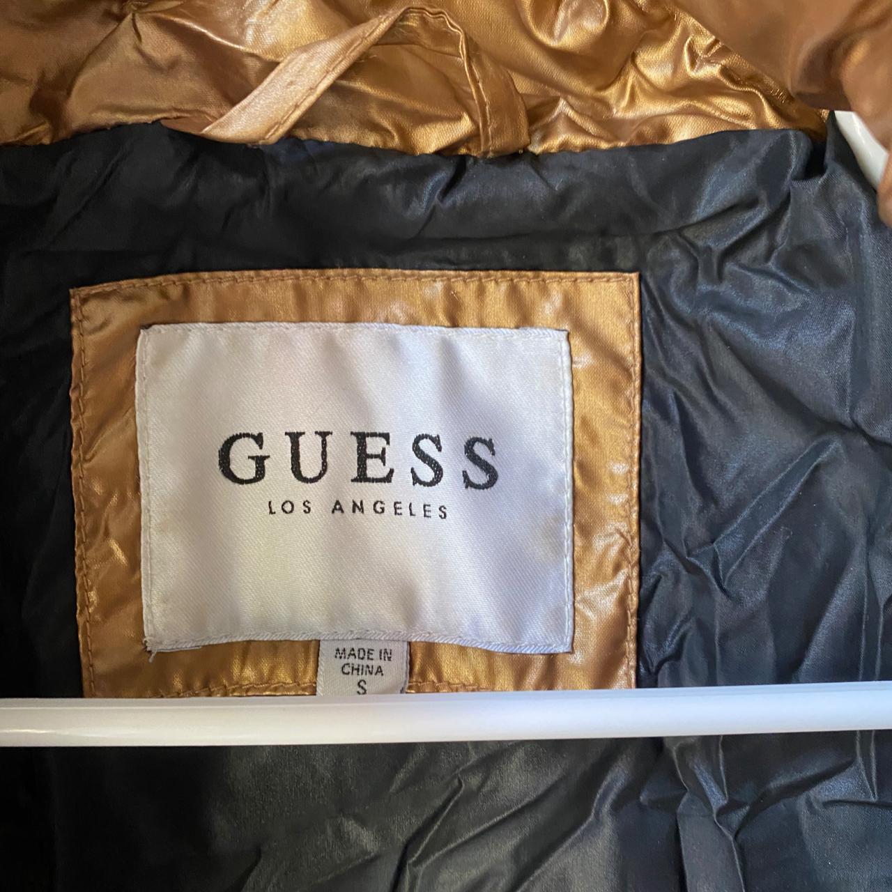 Guess Gold Puffer Jacket. Condition: used Size:... - Depop