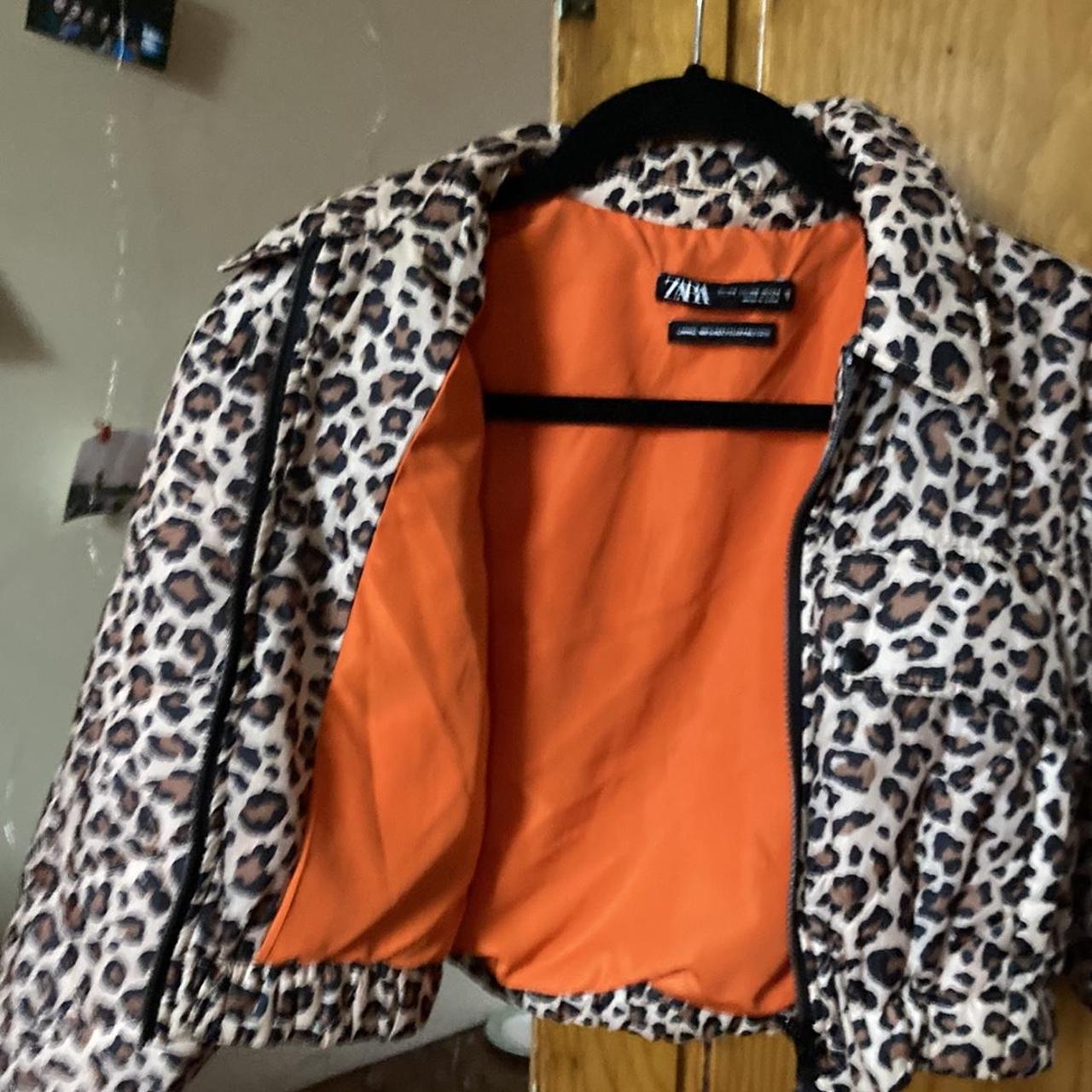 Zara leopard cropped jacket Size XS but fits a small... - Depop