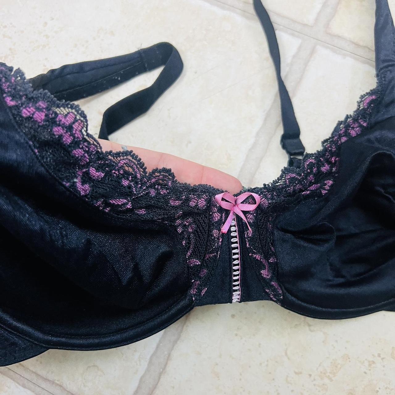 38C y2k pink and black sexy bra Brand : - Depop