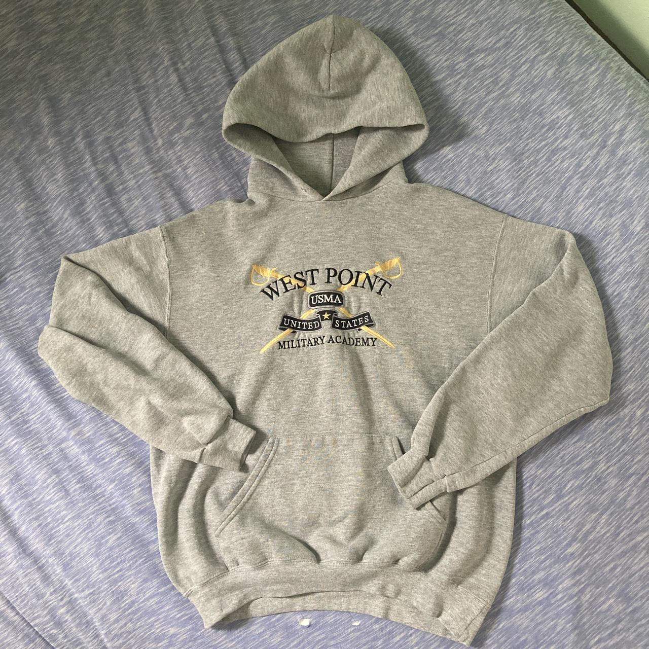 Heavyweight Grey hoodie Labeled size Medium but fits... - Depop