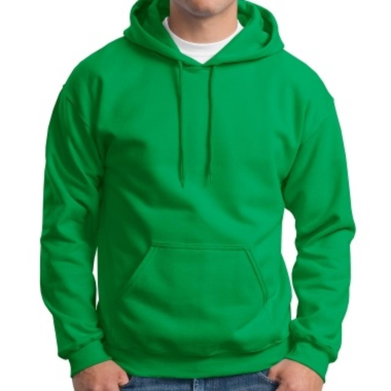 Gildan Men's Green Hoodie | Depop