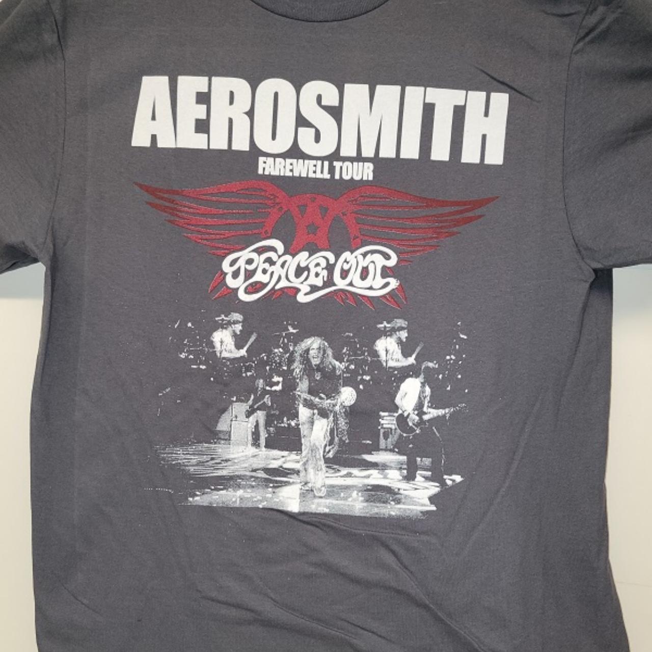 Aerosmith 2023 Peace Out Farewell Tour Shirt Gray - Depop