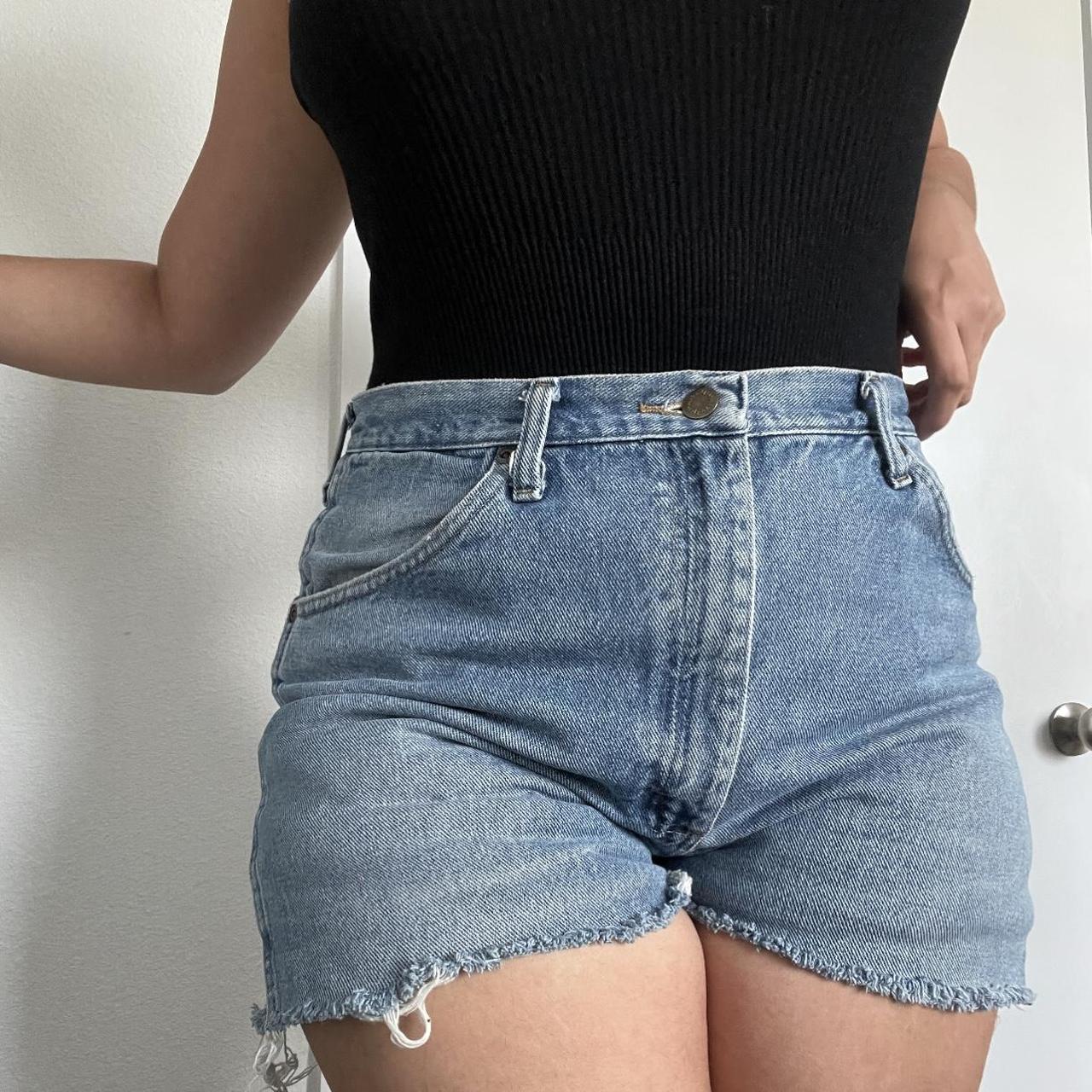 Wrangler cut off distressed shorts The perfect... - Depop