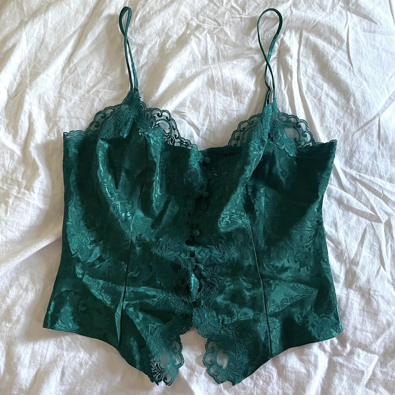 Victoria’s Secret emerald green lace cami top! Super... - Depop