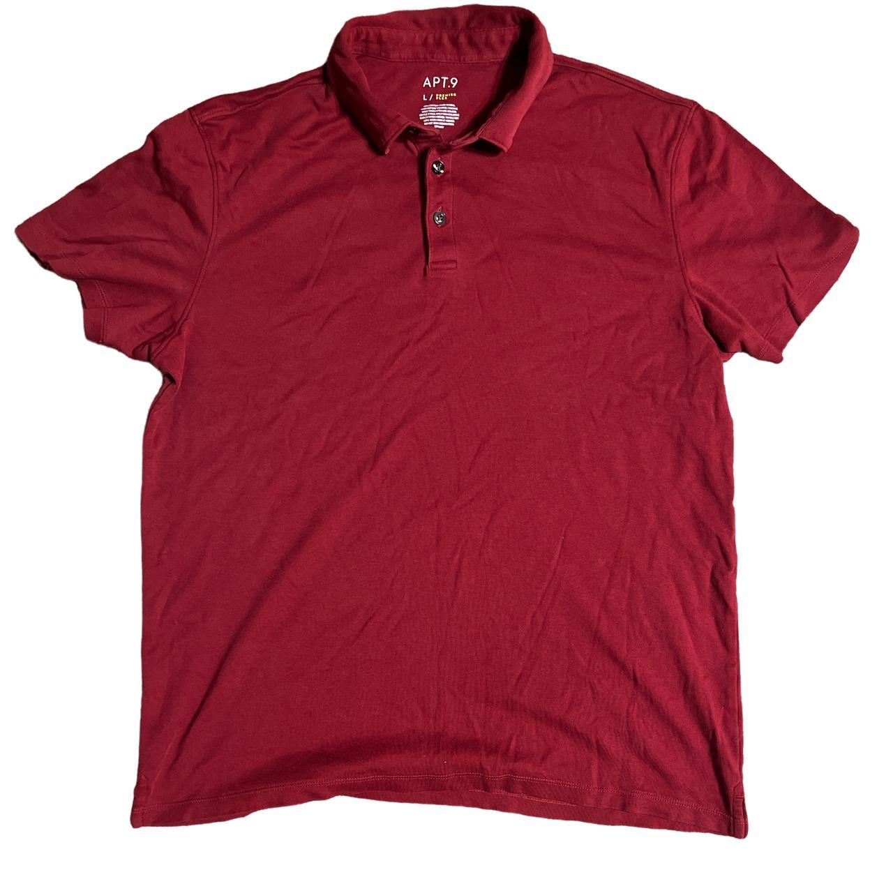Apt.9 Burgundy Polo T Size Large Wore it once or... Depop