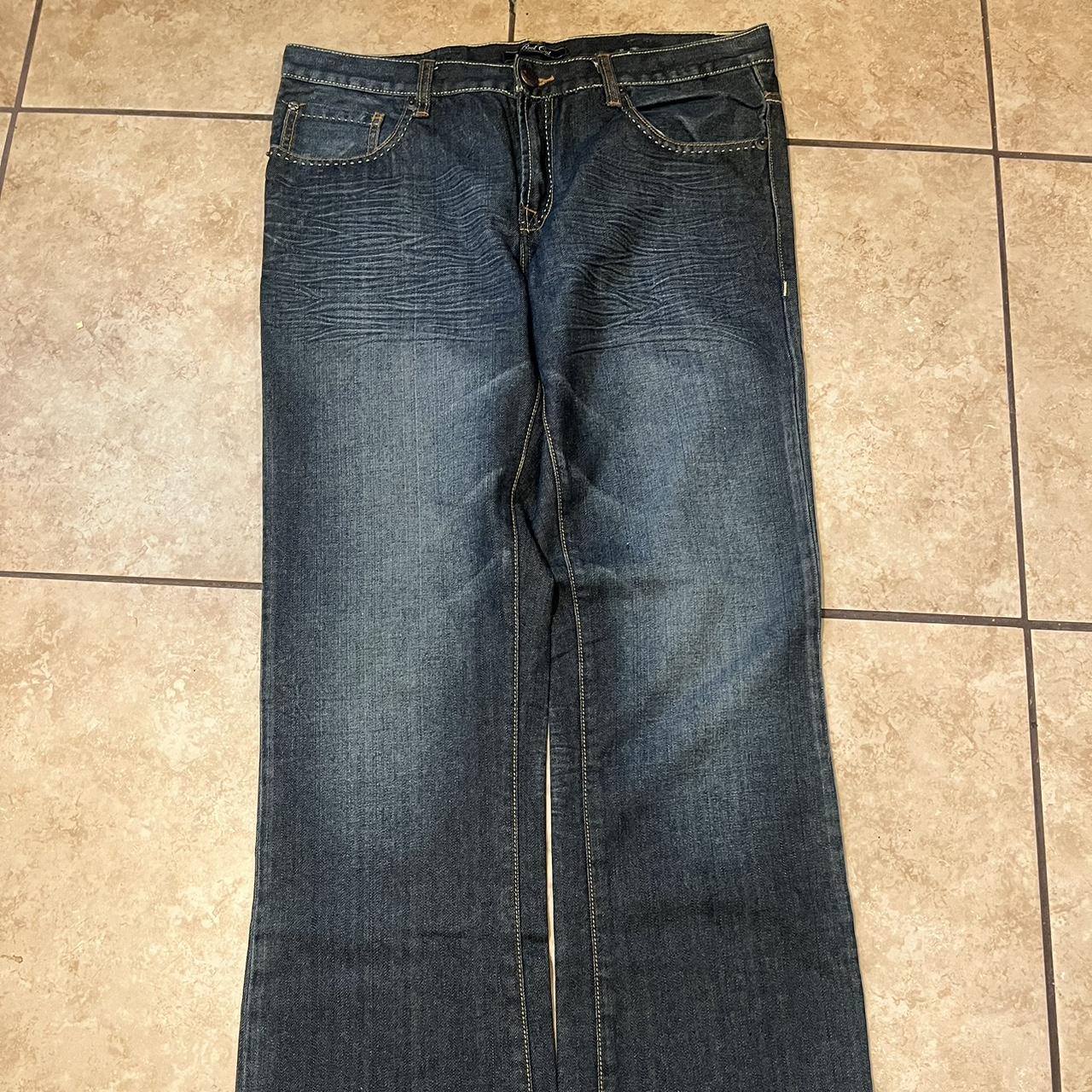 SUPER HARD MENS MARC ECKO BOOTCUT JEANS SIZE 33x32... - Depop