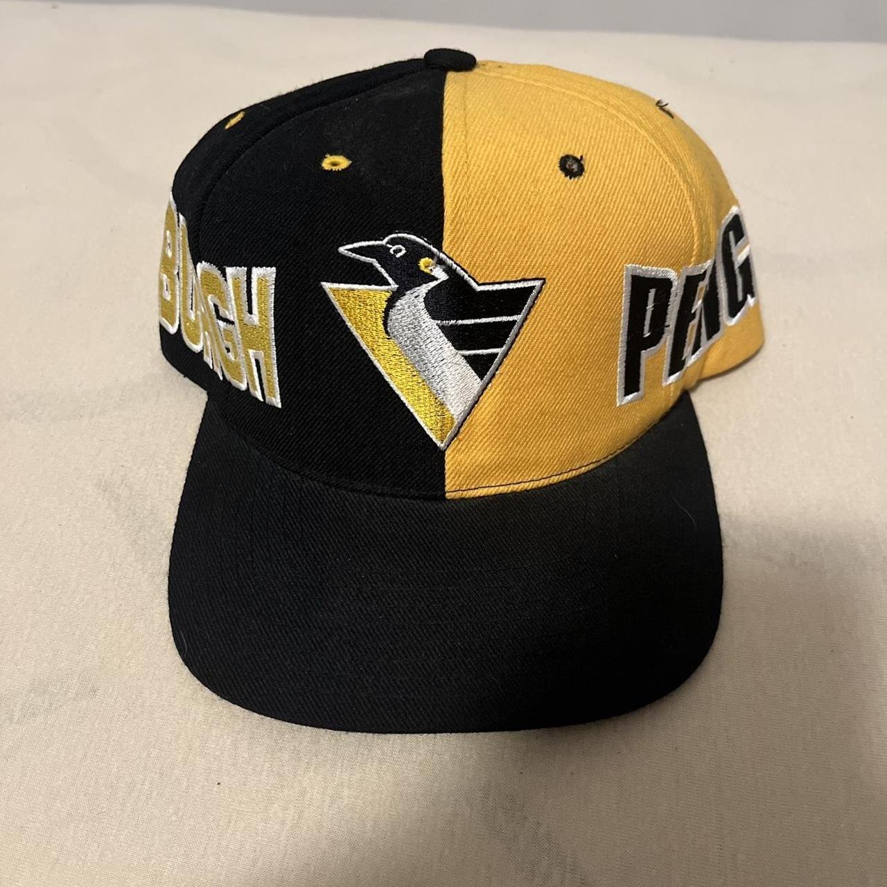 USED Pittsburgh Penguins SnapBack hat. 3 small holes - Depop