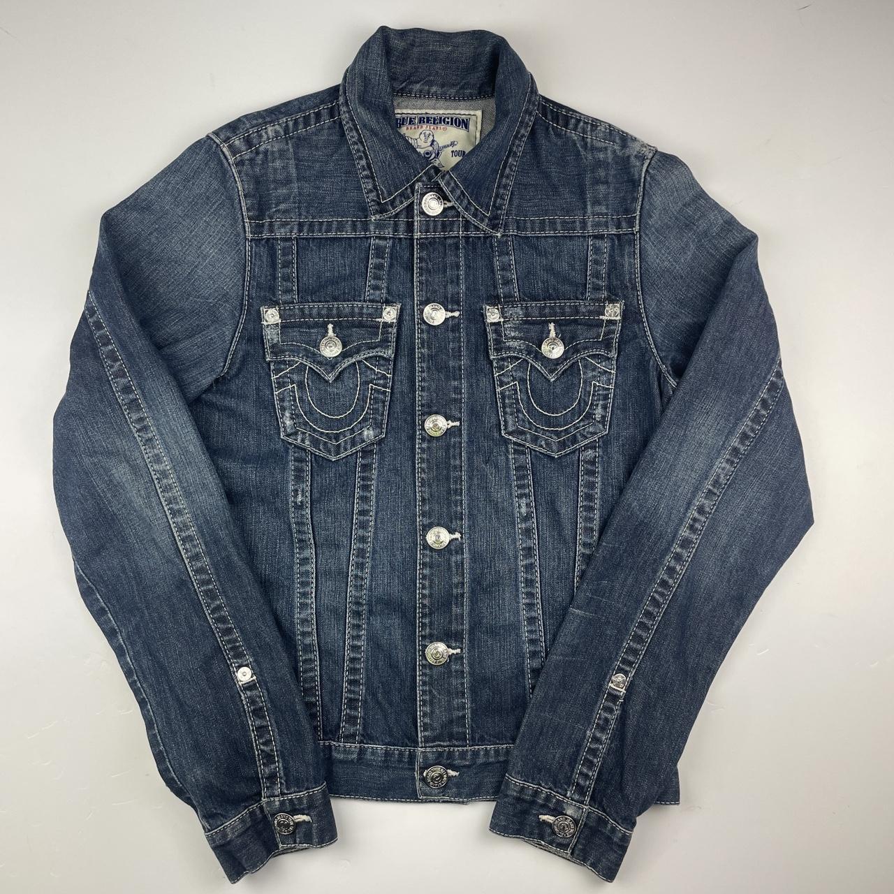 True Religion Denim Jacket 2000’s Contrast stitch... - Depop