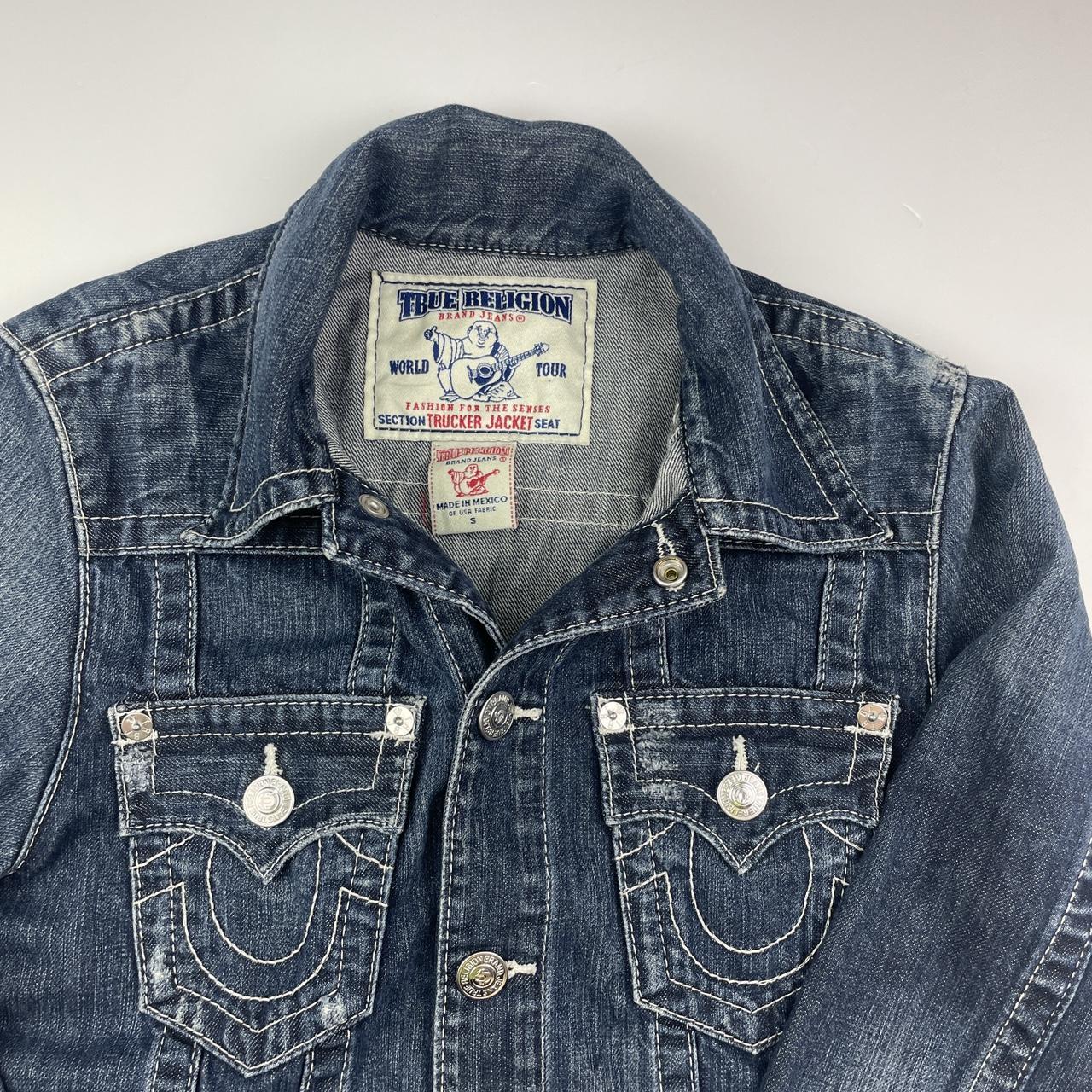 True Religion Denim Jacket 2000’s Contrast stitch... - Depop