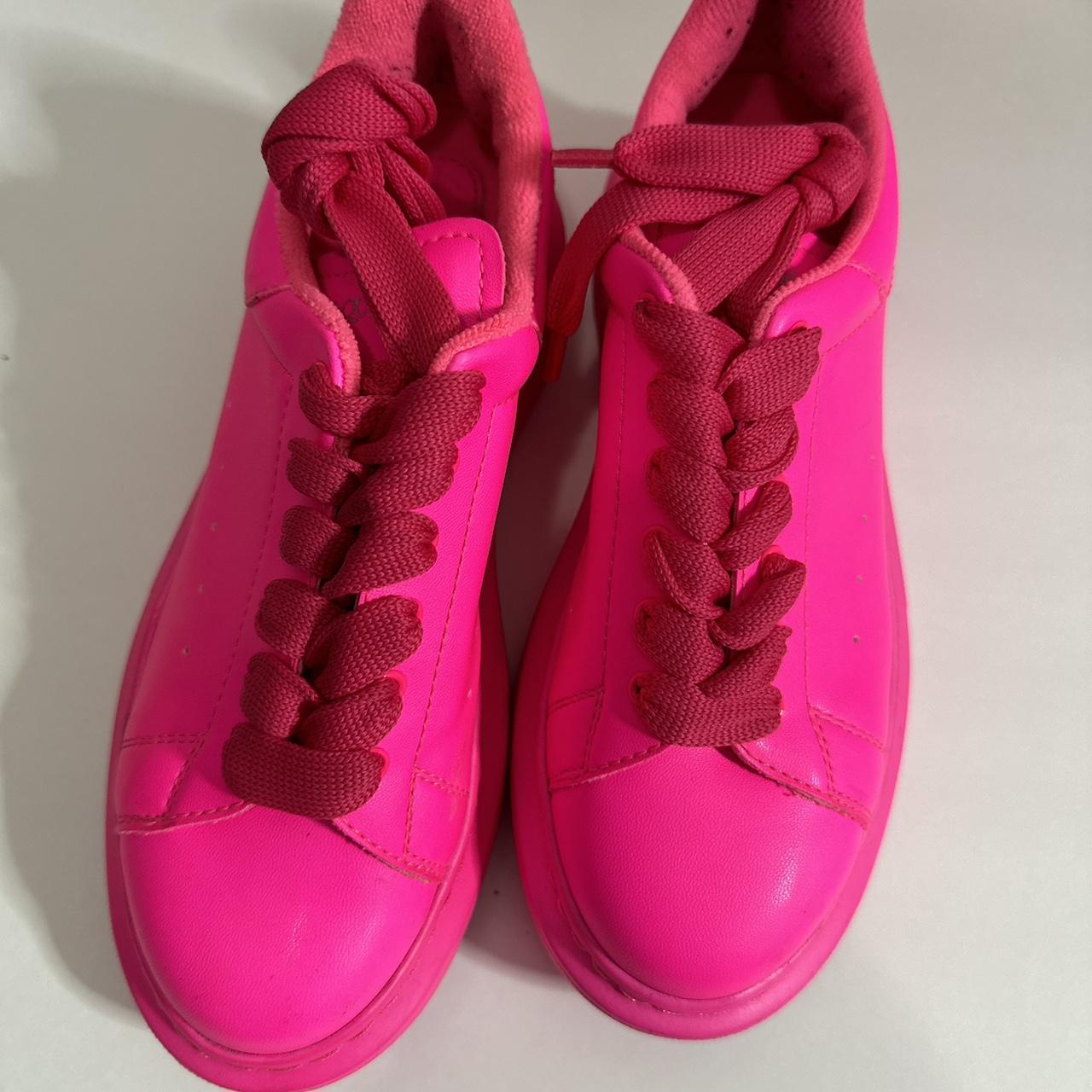 Neon pink Alexander McQueen sneakers - Depop