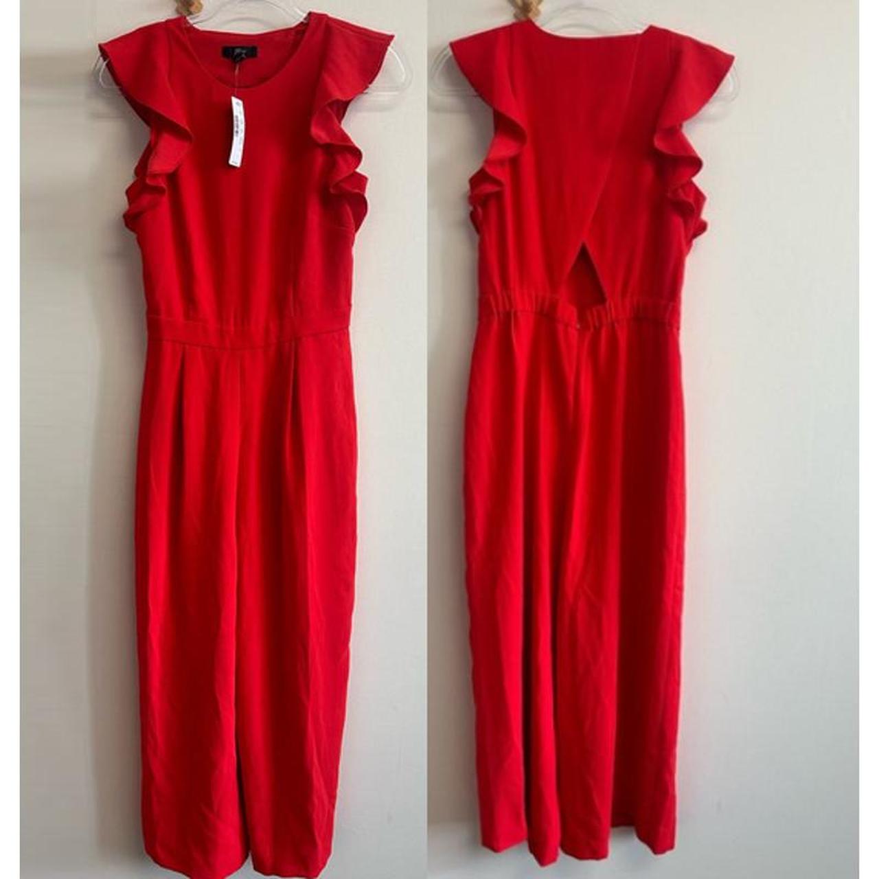 NWT CREW Sleveless Ruffle Crepe Jumpsuit