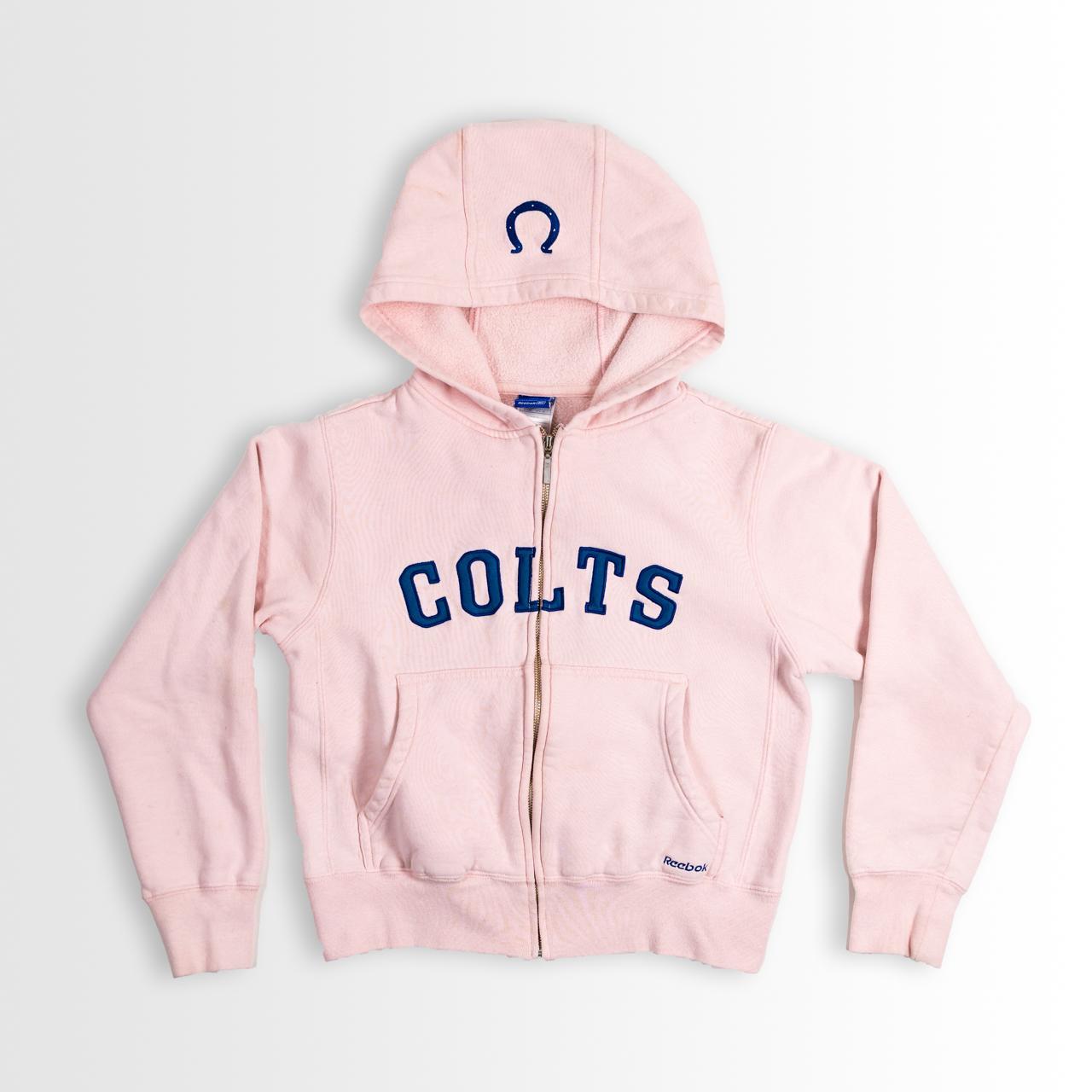 Pink Colts Kids Reebok Zip Hoodie Size: Childs - Depop