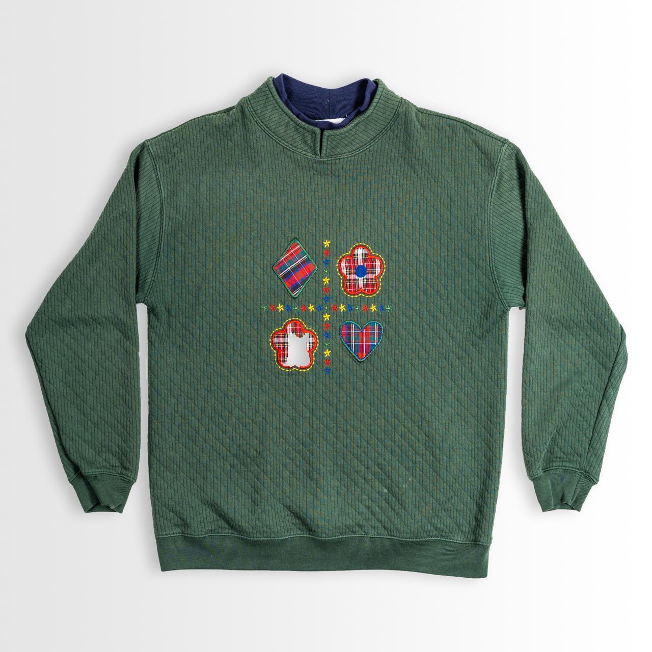 EB Sport Men's Green and Red Jumper