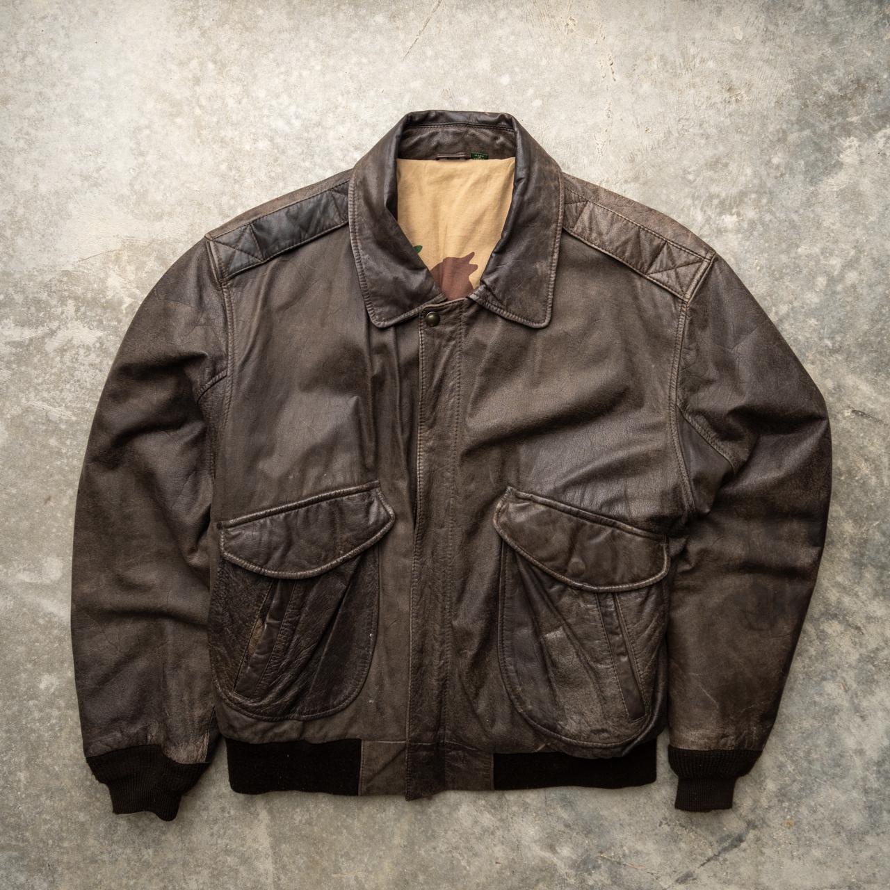 Vintage Oversized Cleveland Browns leather bomber - Depop