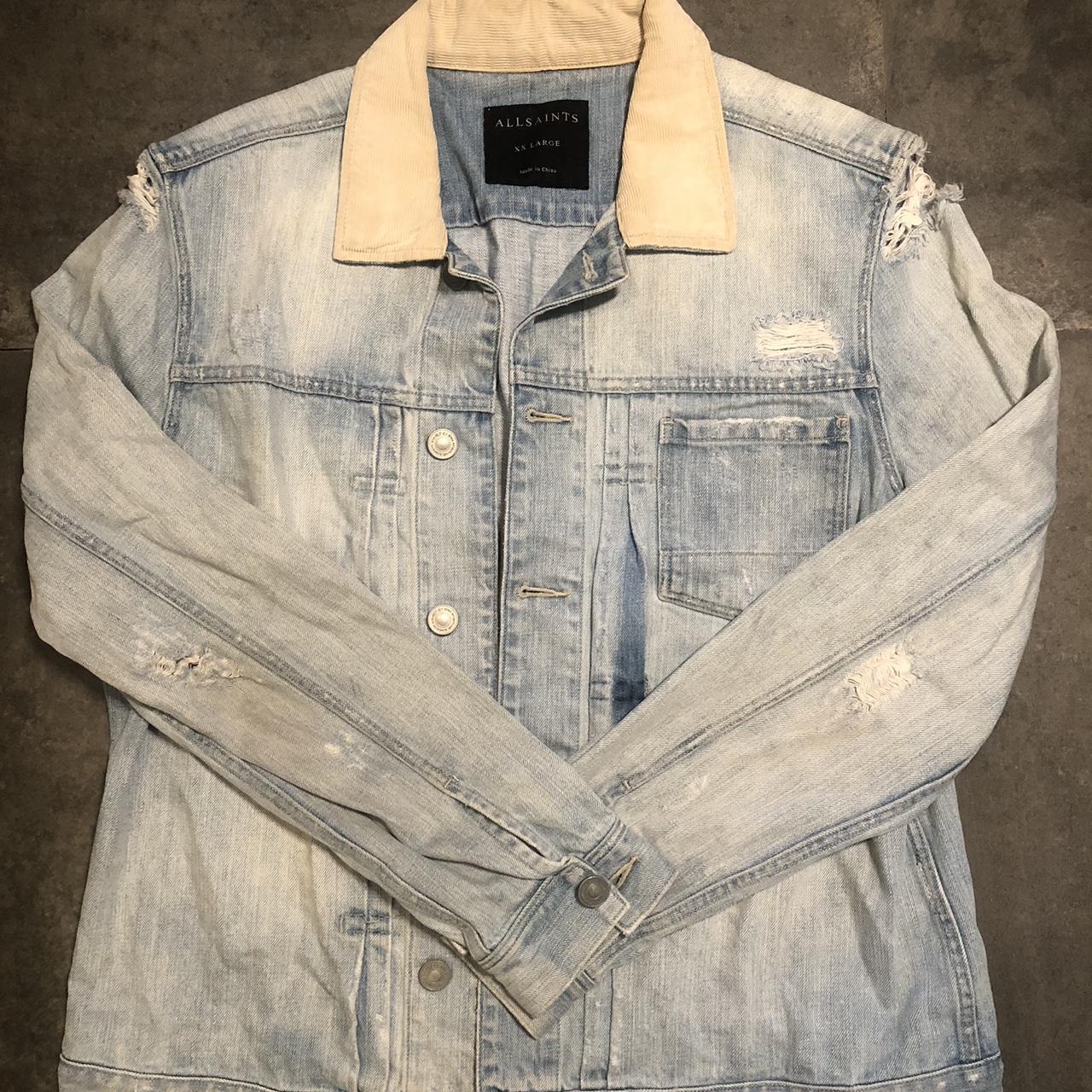 AllSaints Men's Blue Jacket | Depop