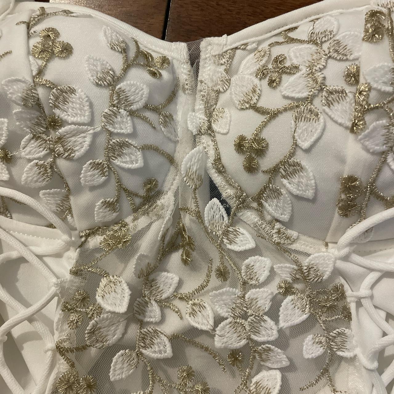 Women's Gold and White Corset (3)