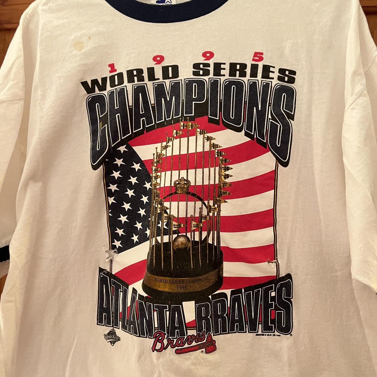 Vintage 1995 Atlanta Braves World Series Sweatshirt - Depop