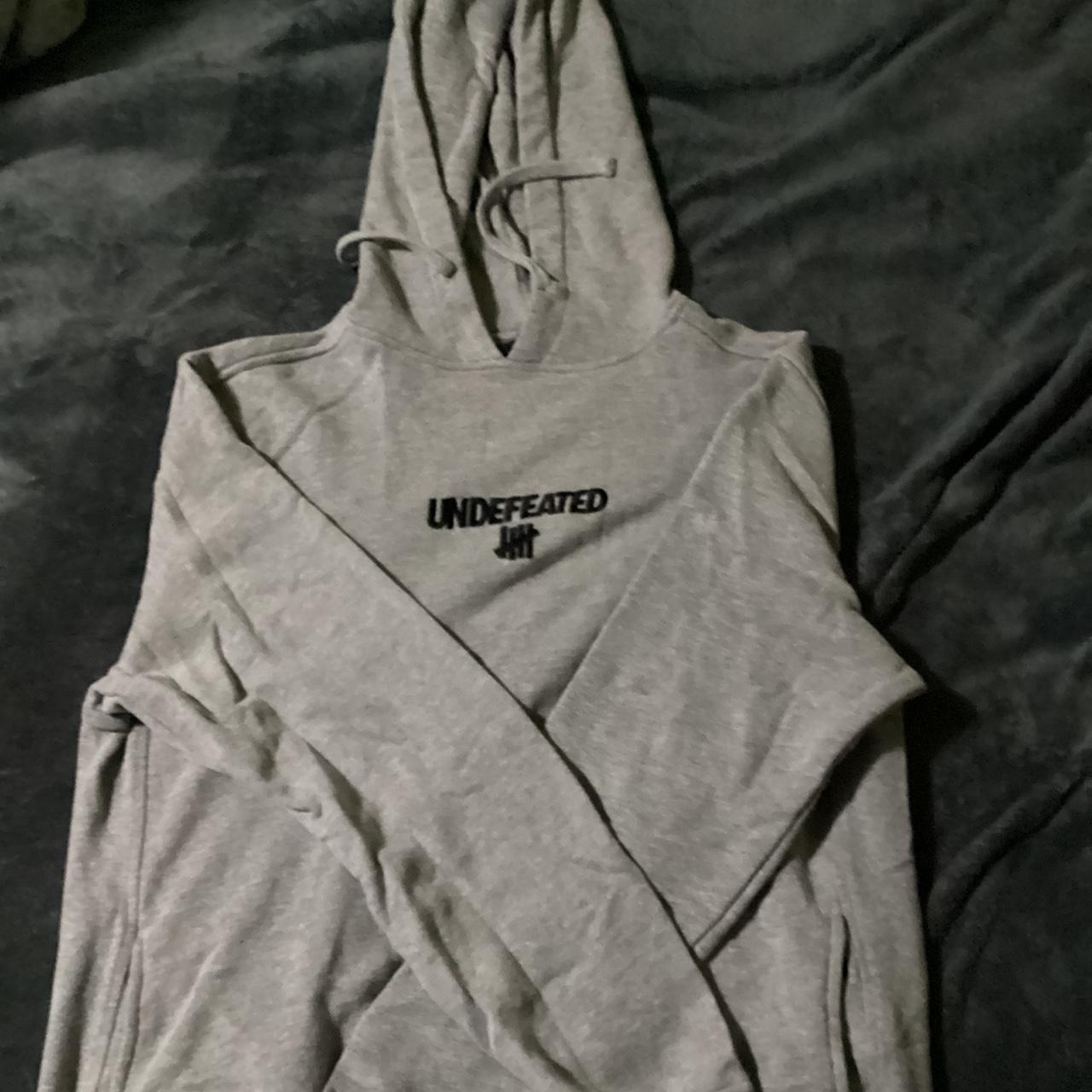 Undefeated Men's Grey and Black Hoodie