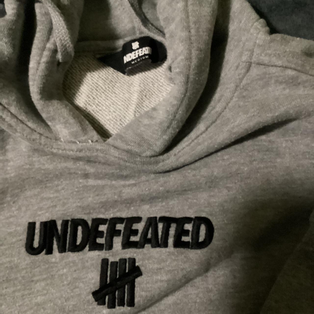 Undefeated Men's Grey and Black Hoodie (2)