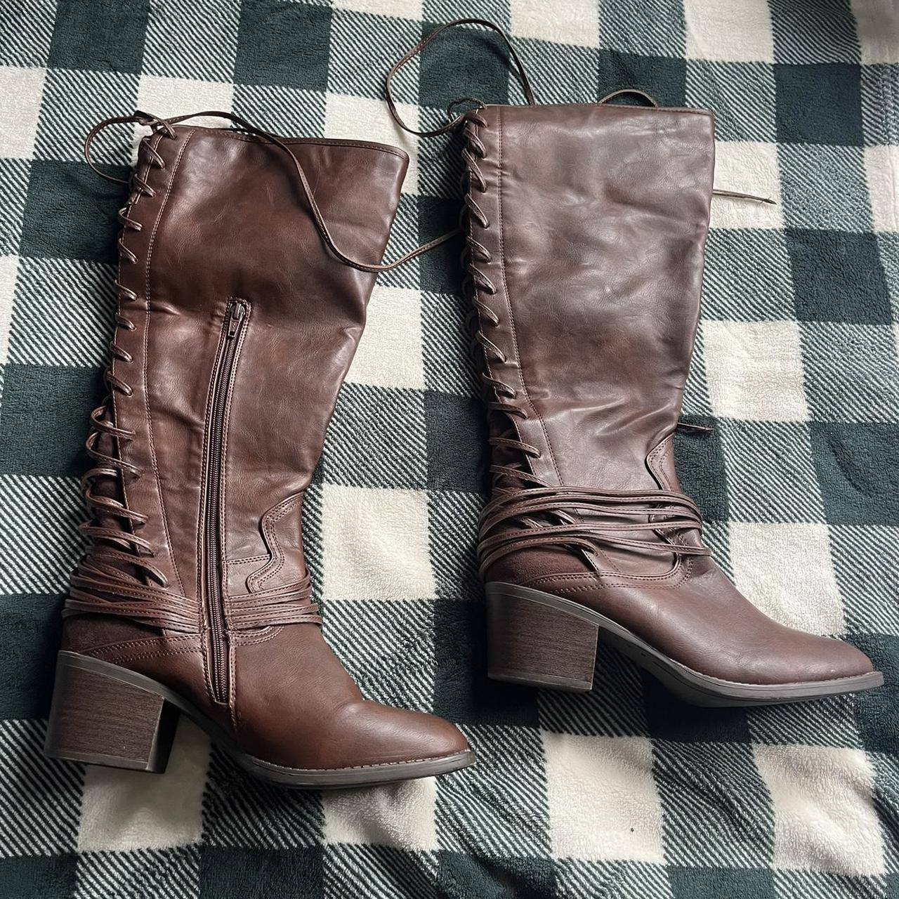 brown womens knee high boots
