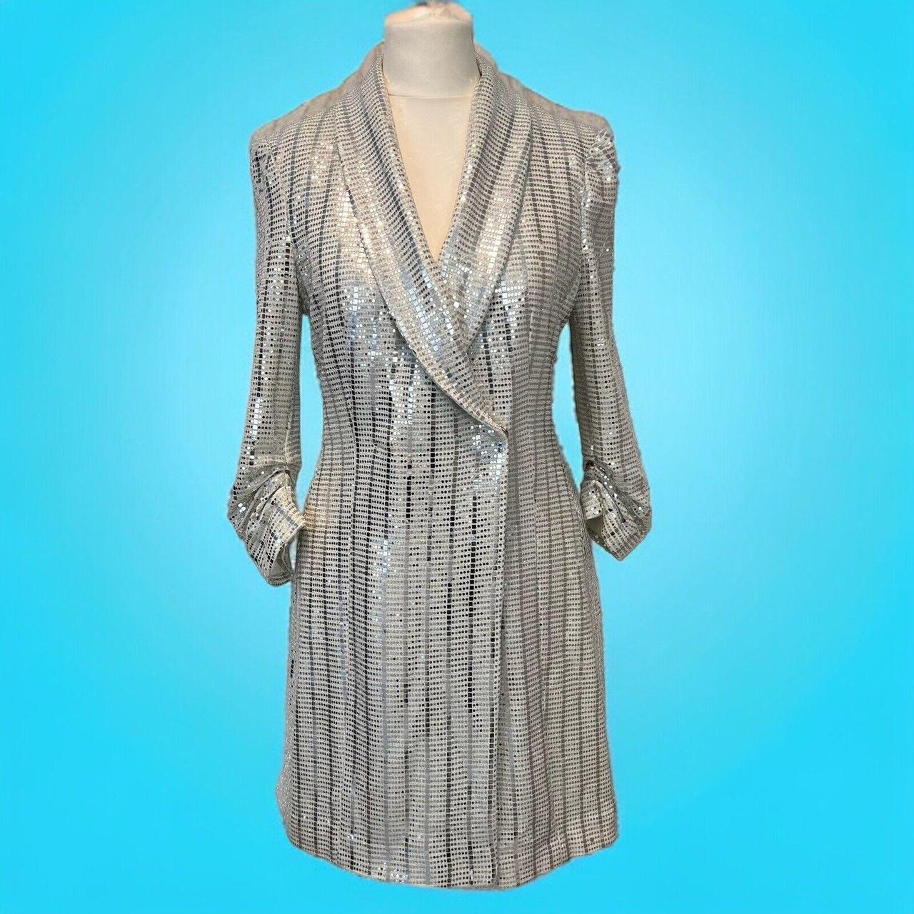 Zara silver hotsell sequin blazer dress